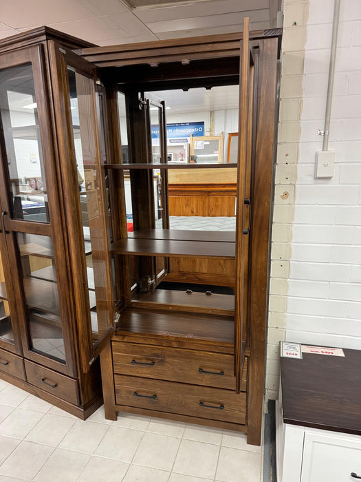 Moon 2Dr/2Drw Display Cabinet (Pine)