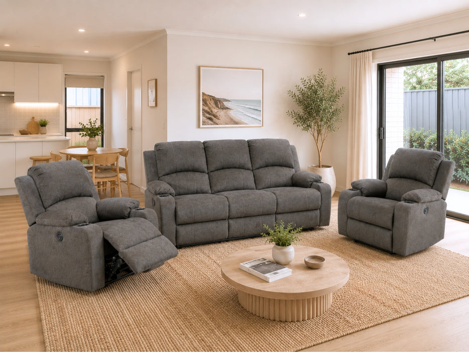 Navara 3ERER+1ER+1ER Electric Recliner Sofa (Linen Fabric)