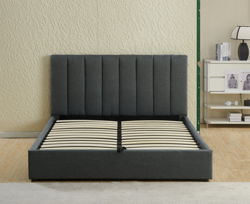 Portland Fabric King Bed with Gas Lift