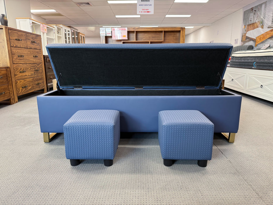 Provence Blanket Box & 2x Ottoman