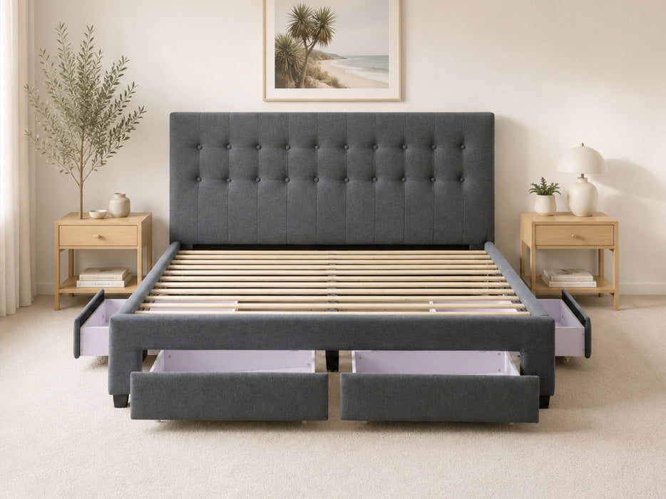 Rochelle Fabric Bed with Underbed Storage