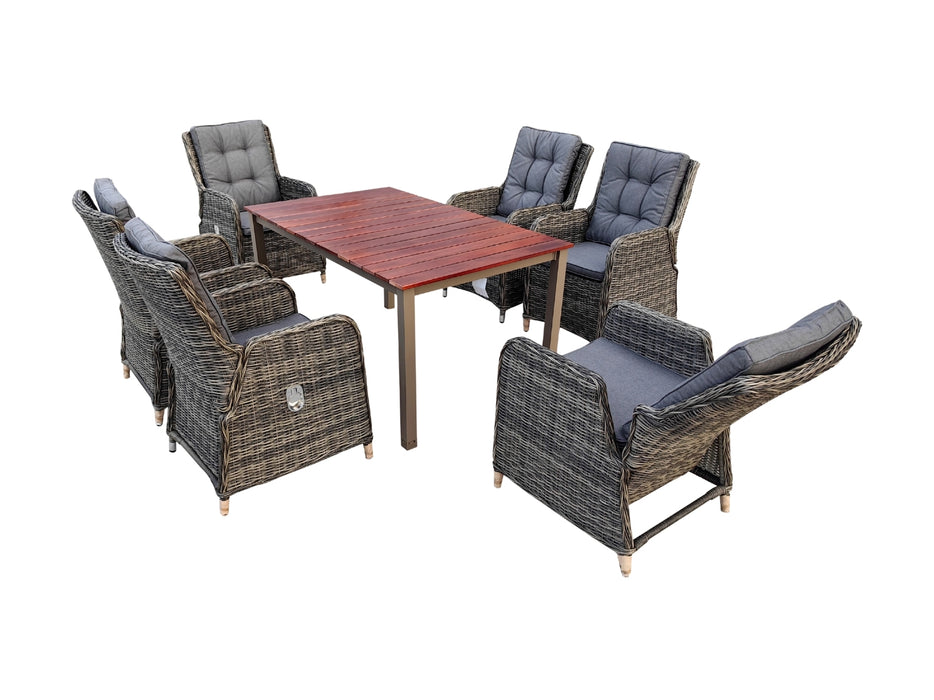 Subiaco 7 Pcs Dining Set with Adjustable Chairs