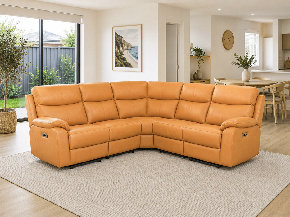 Sussan Electric Leather Corner Modular Sofa