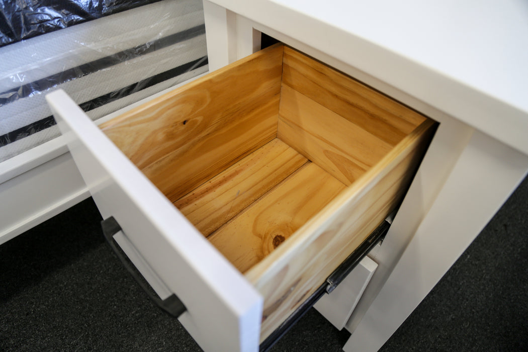 Sydney White 2 Drw Bedside Table