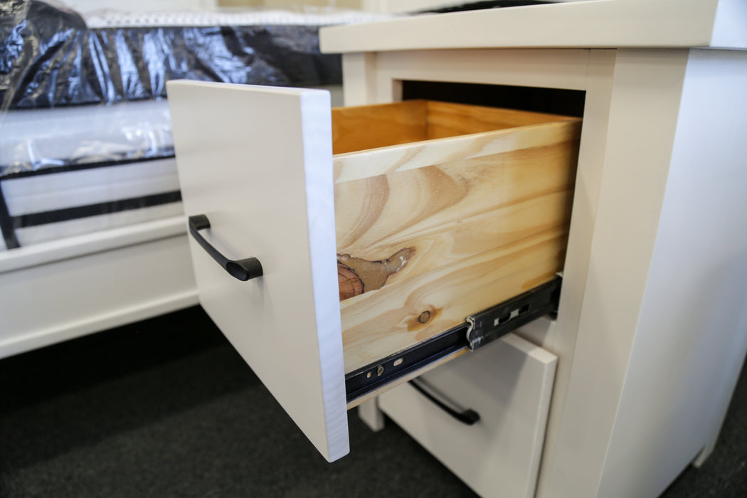 Sydney White 2 Drw Bedside Table