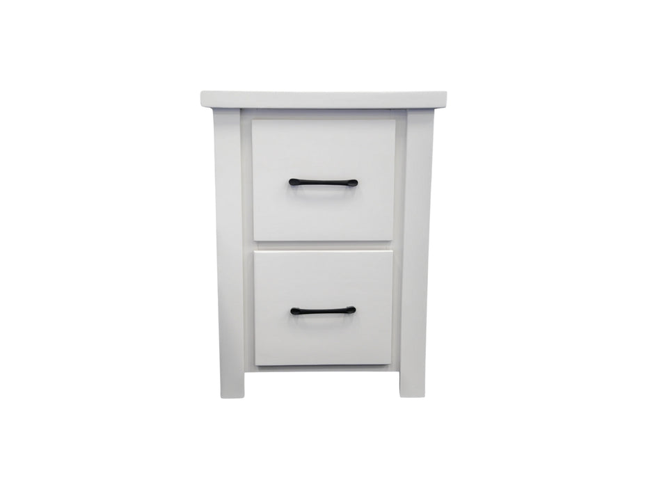 Sydney White 2 Drw Bedside Table