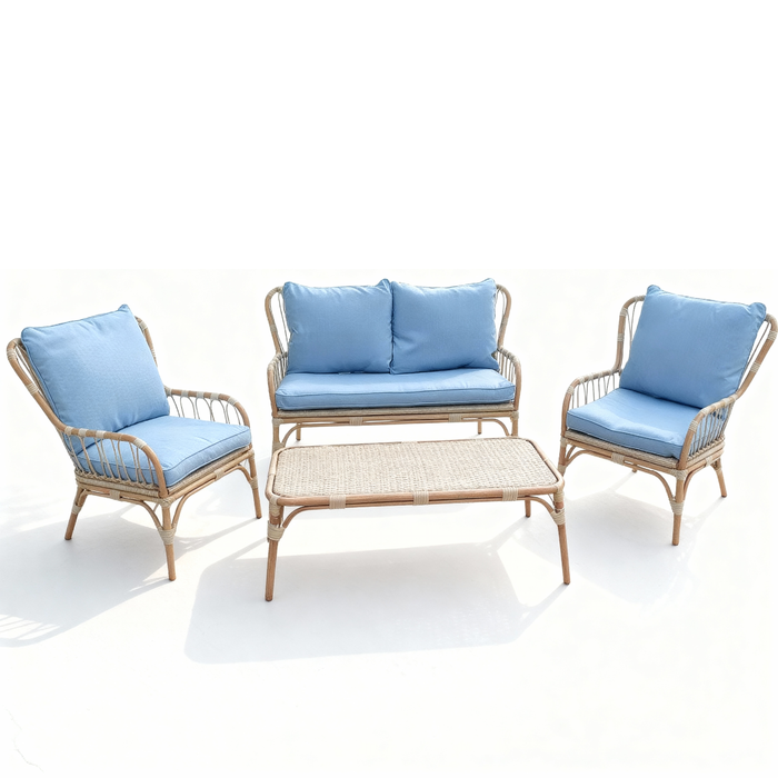 Ascot 4 Pcs Steel Rattan Set