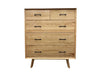Ash 5 Drw Tall Chest - Direct Furniture Warehouse