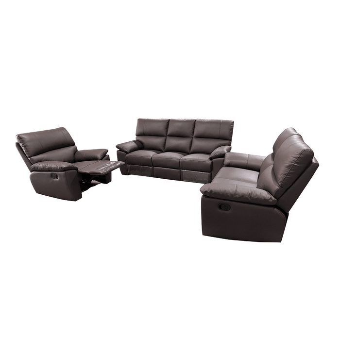 Charlotte Leather Manual Recliner Sofa - Direct Furniture Warehouse