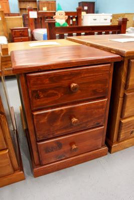 Donnelly 3 Drw Bedside (Wood Handle) - Direct Furniture Warehouse