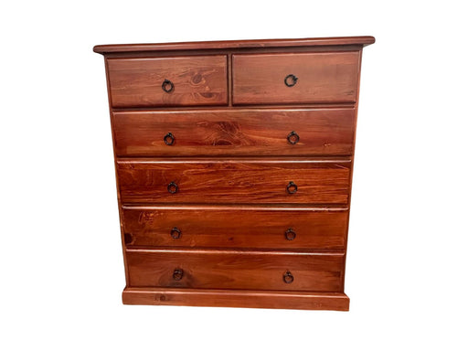 Donnelly 6 Drw Tall Chest with Black Ring Handle - Direct Furniture Warehouse