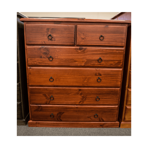 Donnelly 6 Drw Tall Chest with Black Ring Handle - Direct Furniture Warehouse