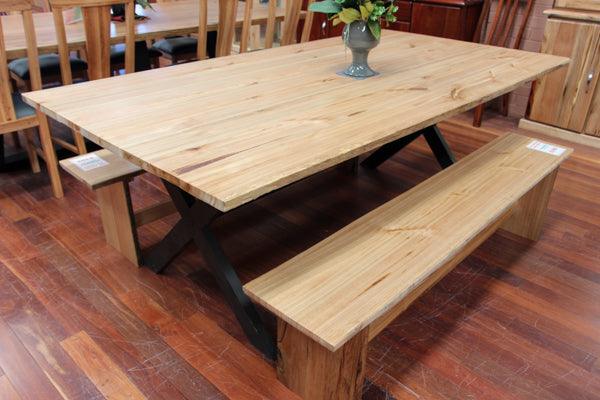 Edgewater Ash 1800 Dining Table + 2x Bench Seats - Direct Furniture Warehouse