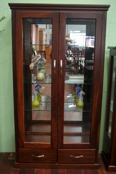 Jarrah 2DR/2DRW Display Cabinet (Large) - Direct Furniture Warehouse