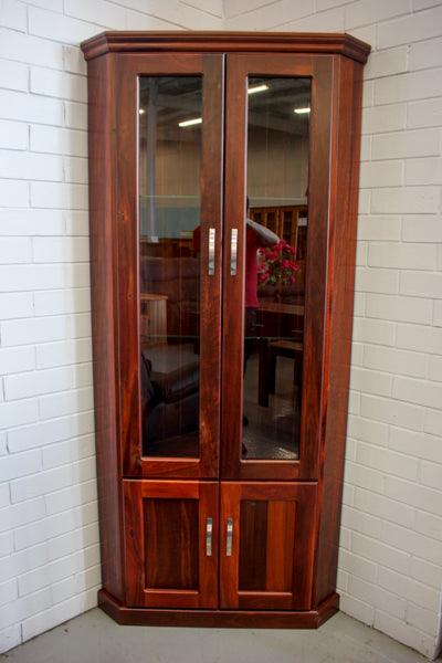 Jarrah Corner Display Cabinet - Direct Furniture Warehouse