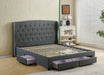 Julia Fabric King Bed with Underbed Storage - Direct Furniture Warehouse
