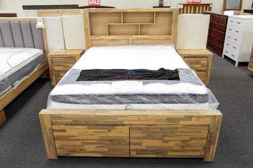 Malaga Double Bed with 2 Bedend Drawers - Direct Furniture Warehouse