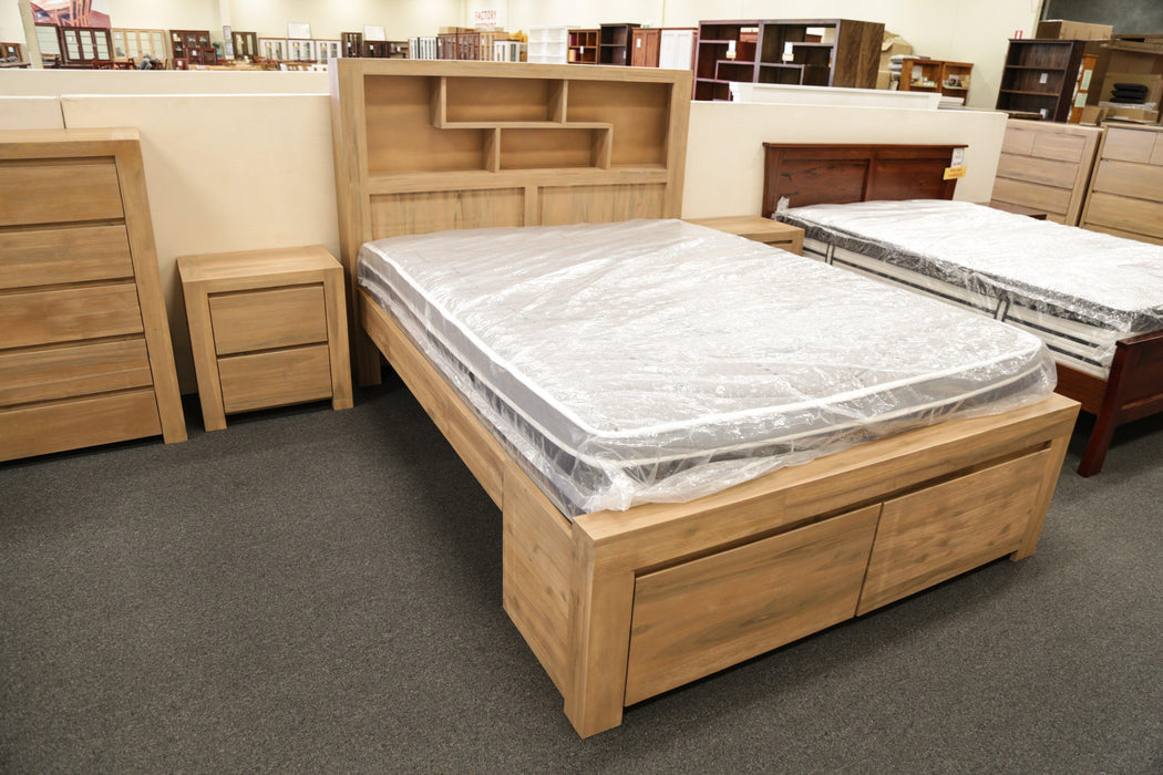 Malaga Double Bed with 2 Bedend Drawers - Direct Furniture Warehouse