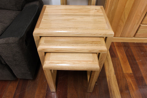 Oak 3 Piece Nest Tables - Direct Furniture Warehouse