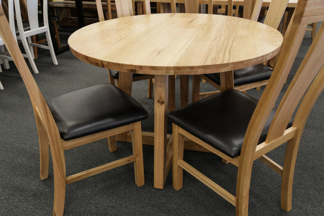 Oak Round Dining Table - Direct Furniture Warehouse