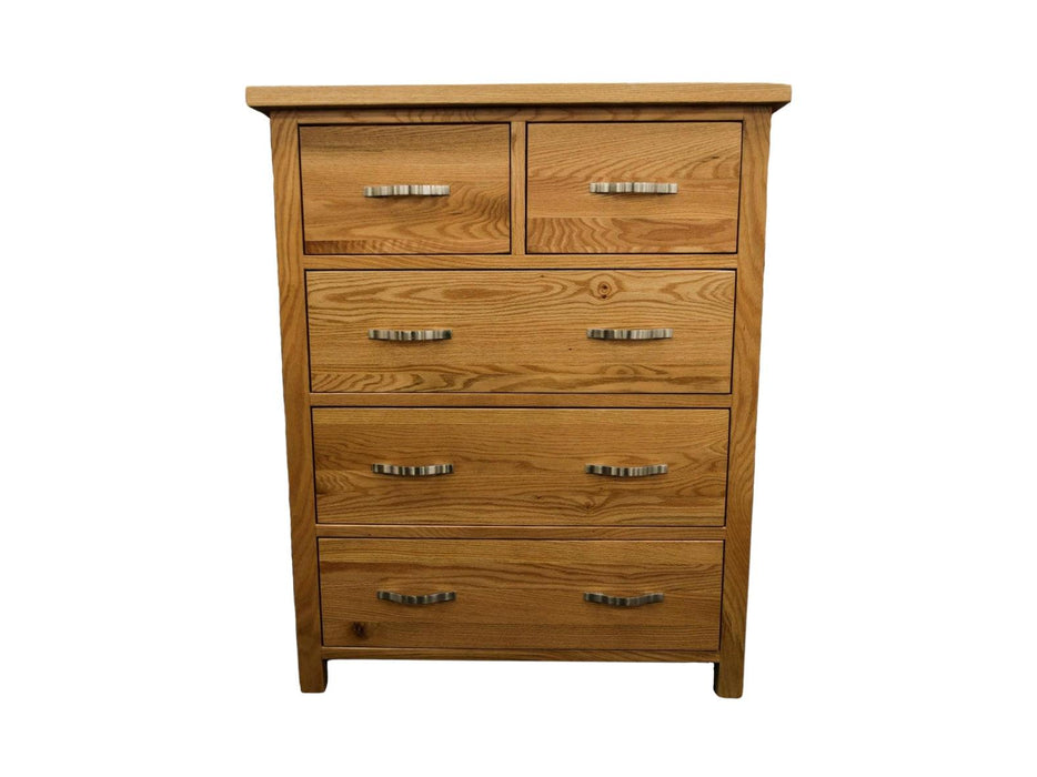 Oak Sydney 5 Drw Tall Chest - Direct Furniture Warehouse