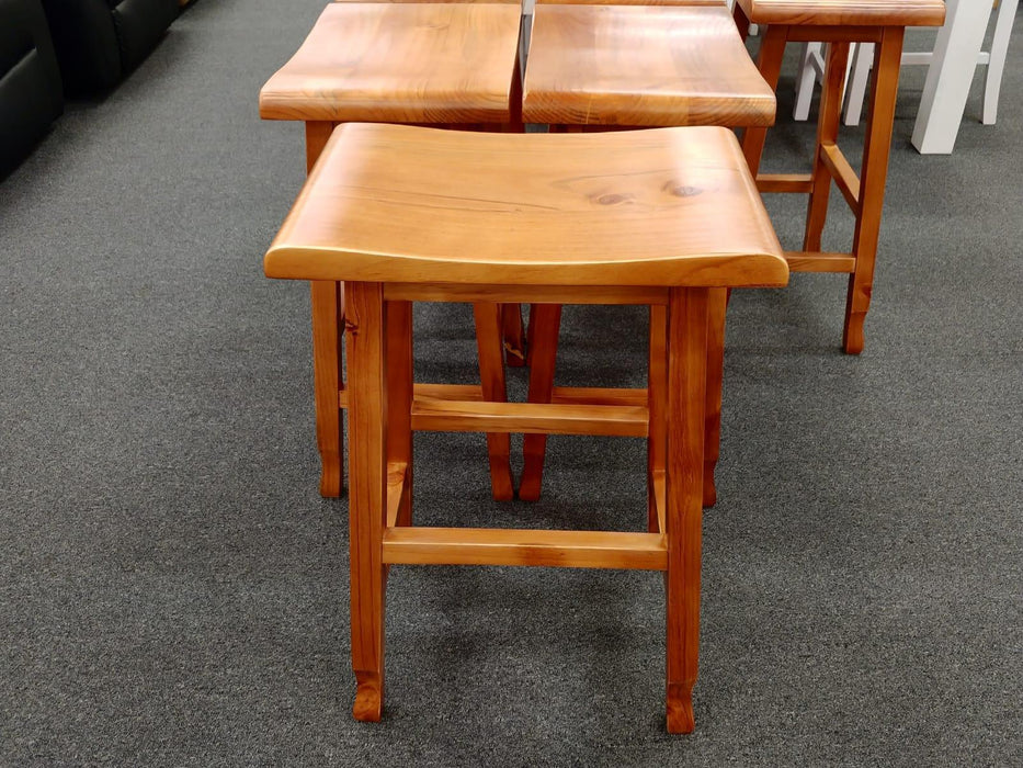 Rectangle Bar Stool with Curved Timber Seat (Clearance) - Direct Furniture Warehouse