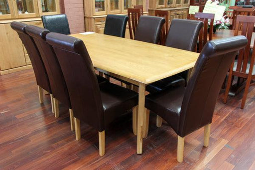 Santros Oak 2100 9 Piece Dining Suite - Direct Furniture Warehouse