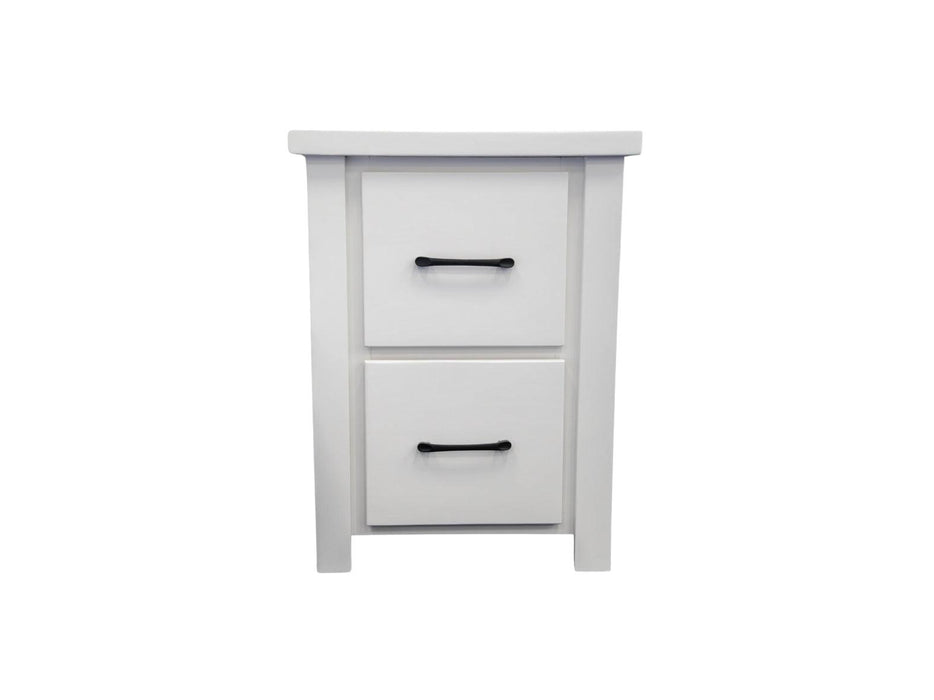 Sydney White 2 Drw Bedside Table - Direct Furniture Warehouse