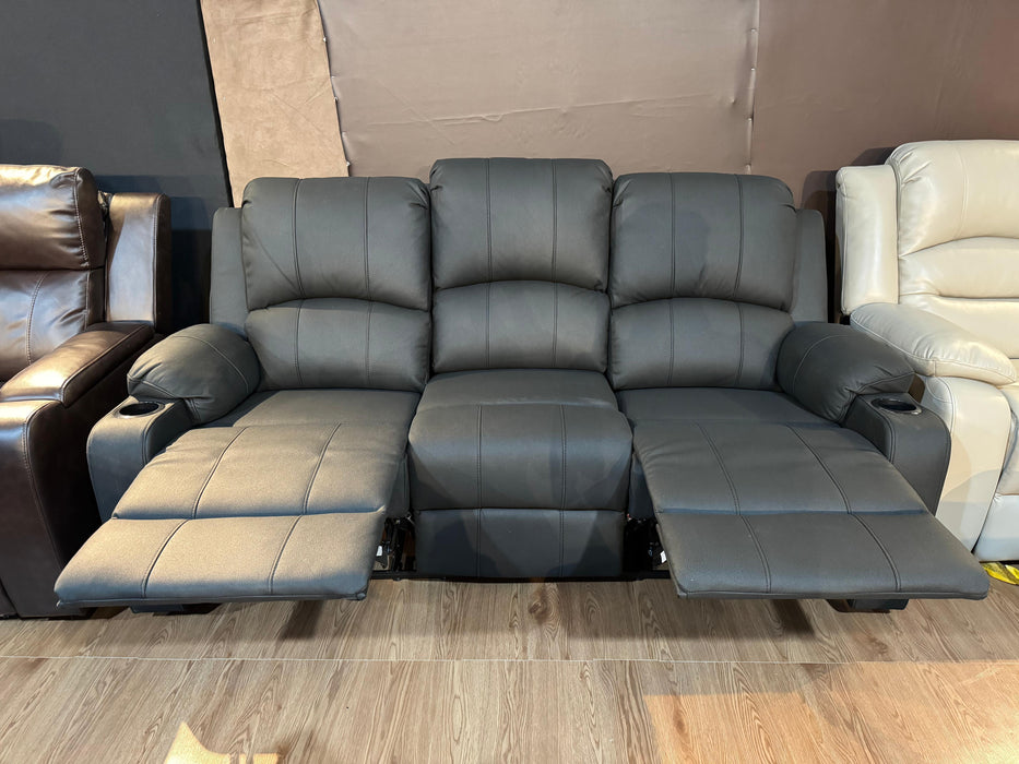Tucson 3RR+1R+1R Manual Recliner Sofa (Rhino Suede) - Direct Furniture Warehouse