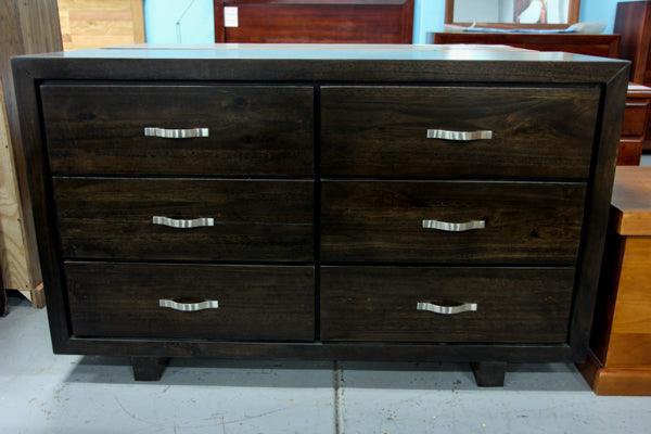 Vic Ash Ascot 6 Drw Low Chest (Grey) - Direct Furniture Warehouse