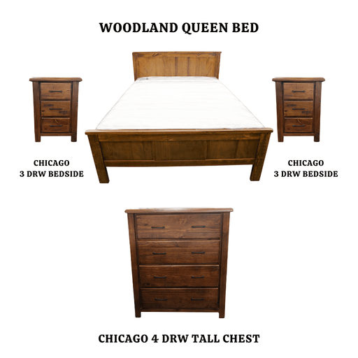 Woodland 4 Piece Queen Bed Package - Direct Furniture Warehouse